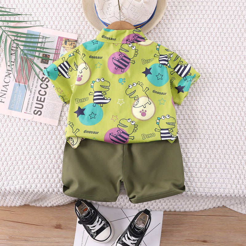 Boys Printed Shirt with Shorts