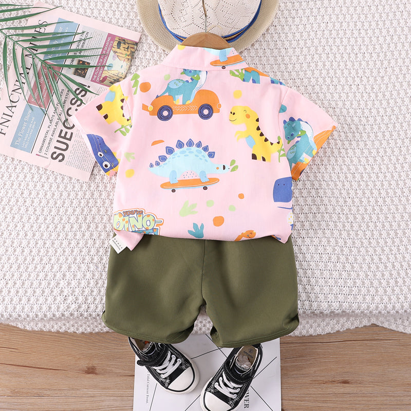 Boys Printed Shirt With Shorts