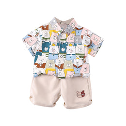 Boys Graphic Printed Shirt with Shorts