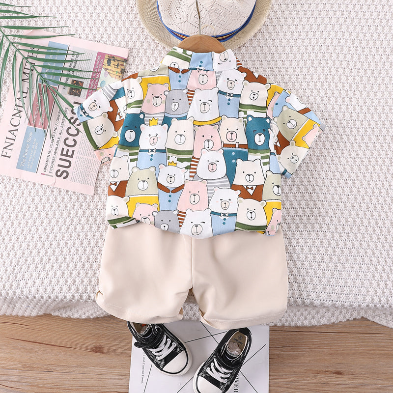 Boys Graphic Printed Shirt with Shorts
