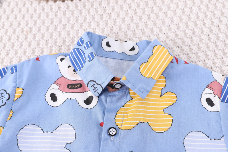 Boys Printed Short Sleeves Shirt With Shorts