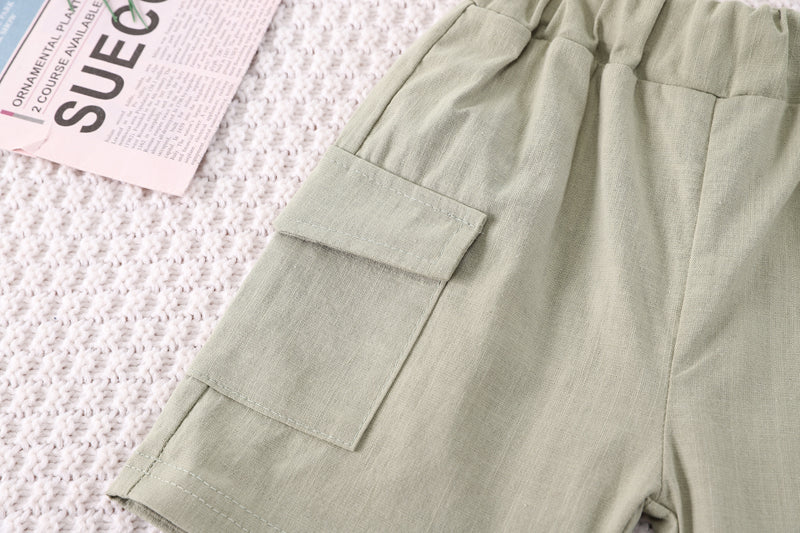 Boys Printed Short Sleeves Shirt With Shorts