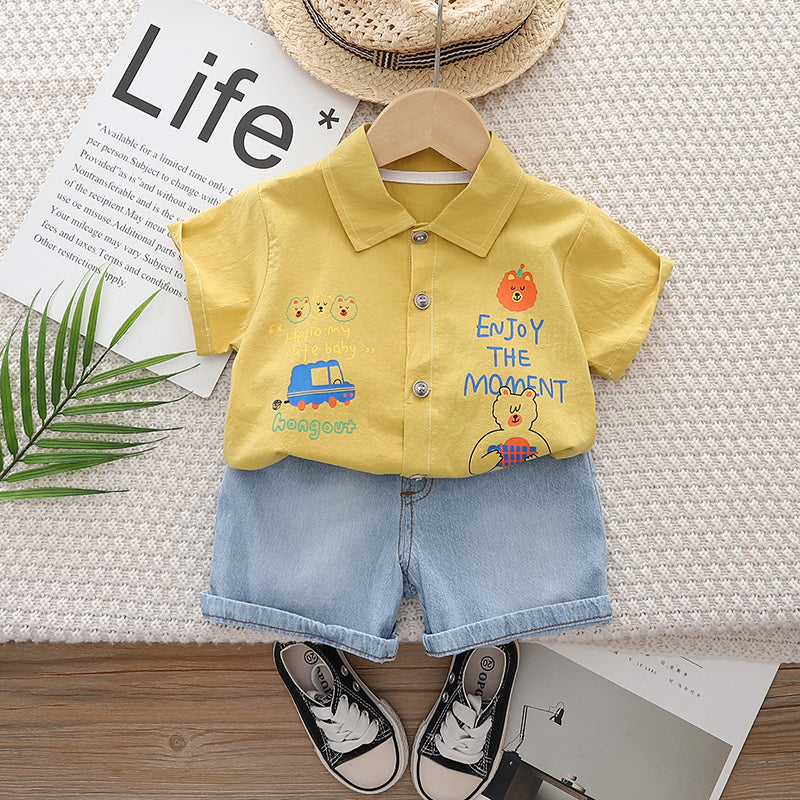 Printed Shirt and Shorts Set