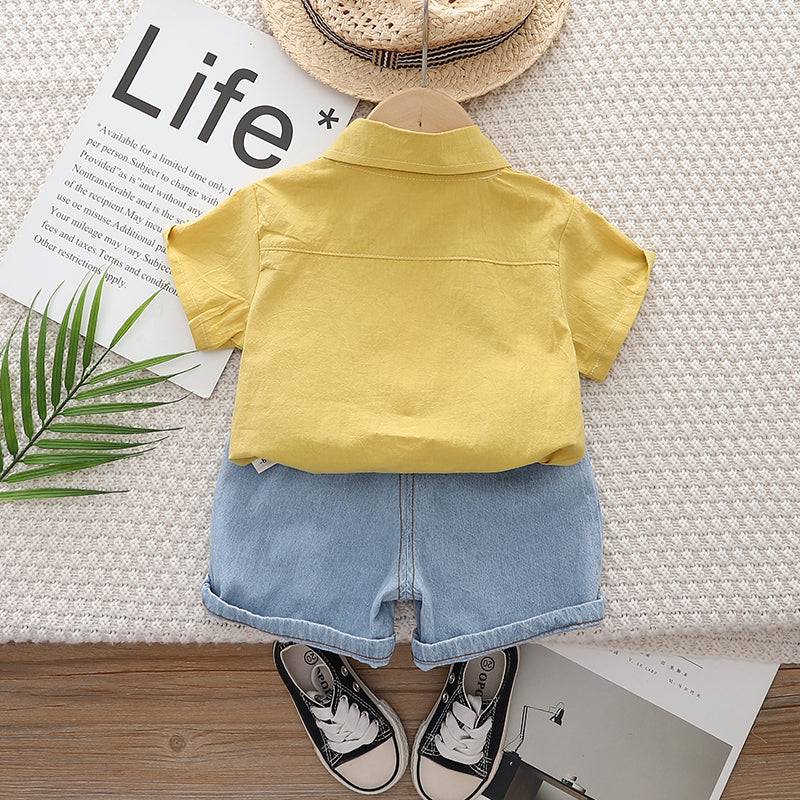 Printed Shirt and Shorts Set