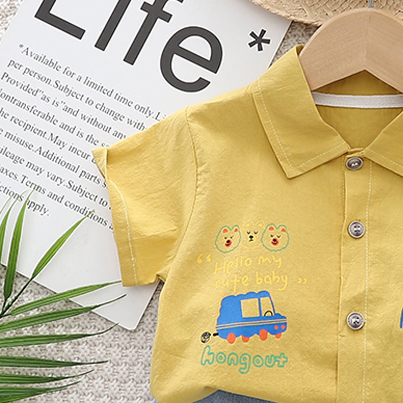 Printed Shirt and Shorts Set