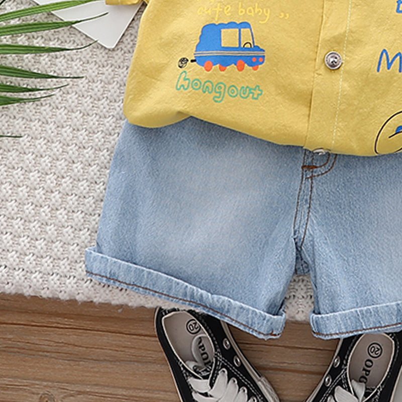 Printed Shirt and Shorts Set