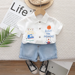 Printed Shirt and Shorts Set