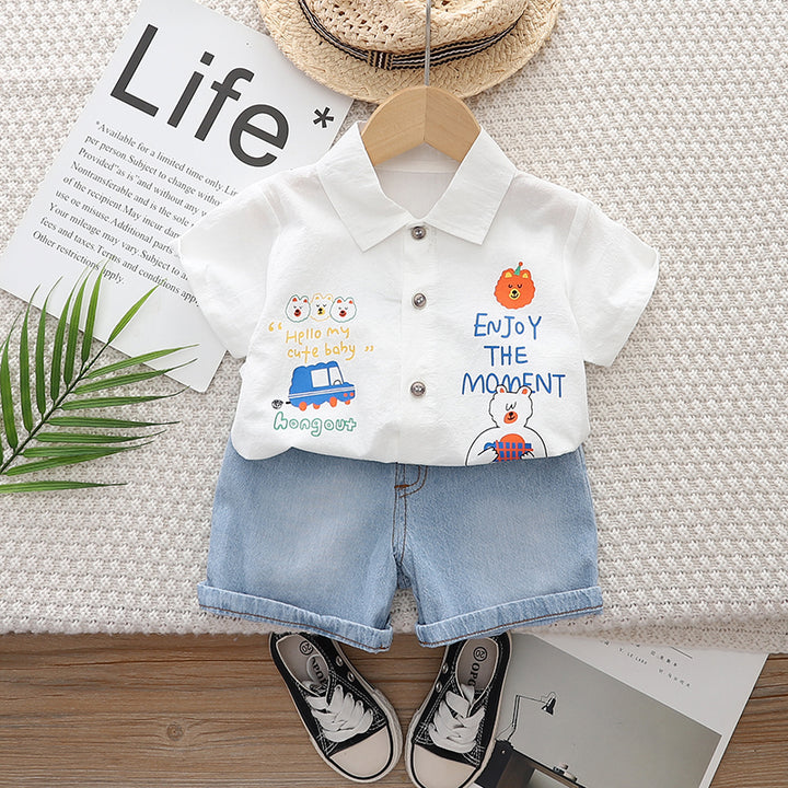 Printed Shirt and Shorts Set