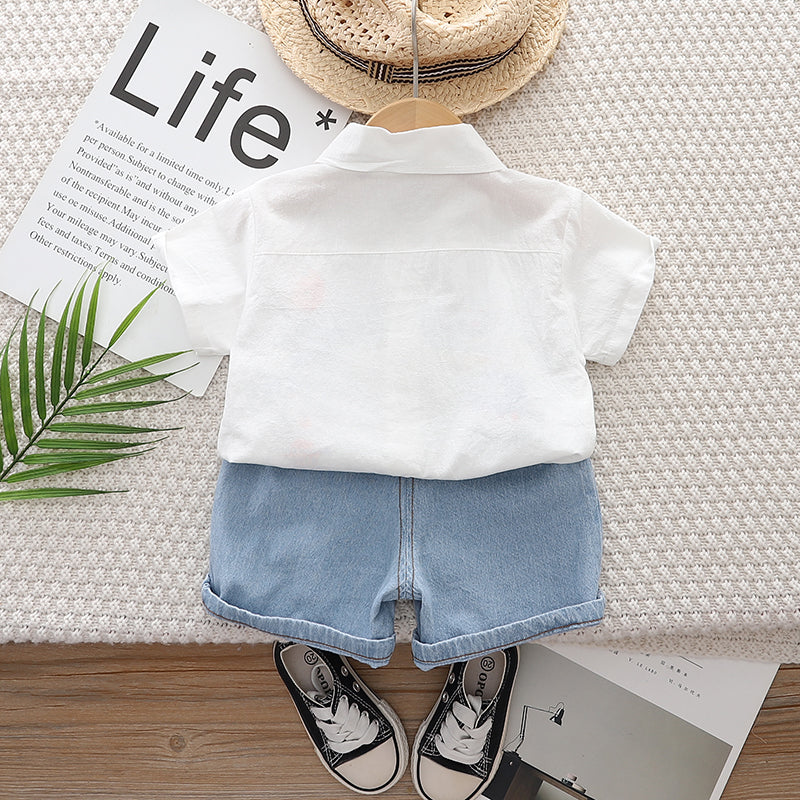 Printed Shirt and Shorts Set