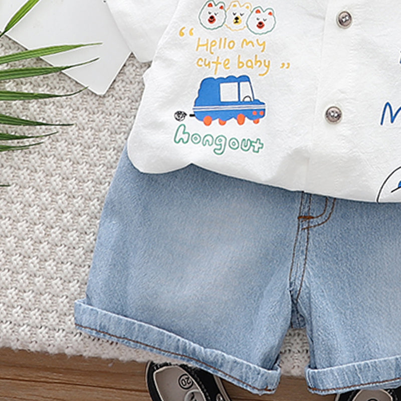 Printed Shirt and Shorts Set