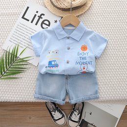 Printed Shirt and Shorts Set