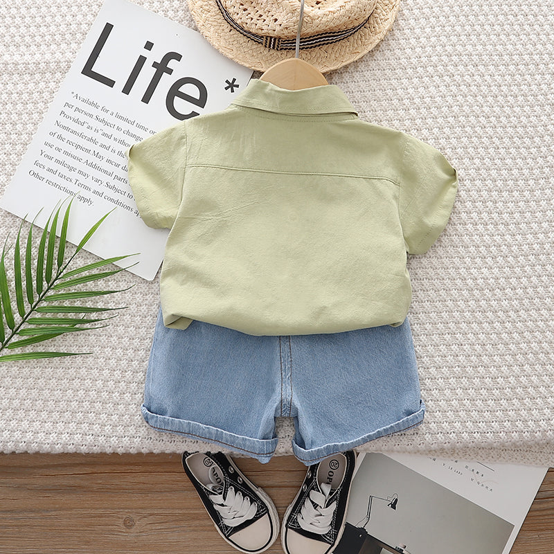 Printed Shirt and Shorts Set