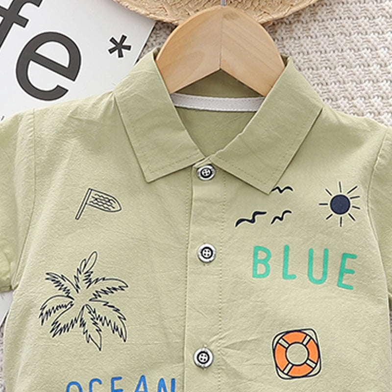 Printed Shirt and Shorts Set