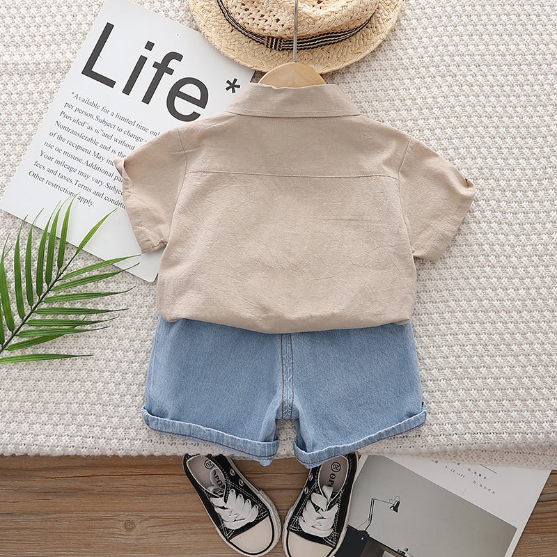Printed Shirt and Shorts Set