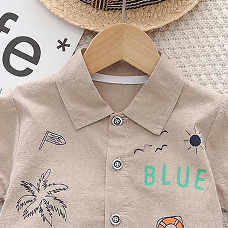 Printed Shirt and Shorts Set