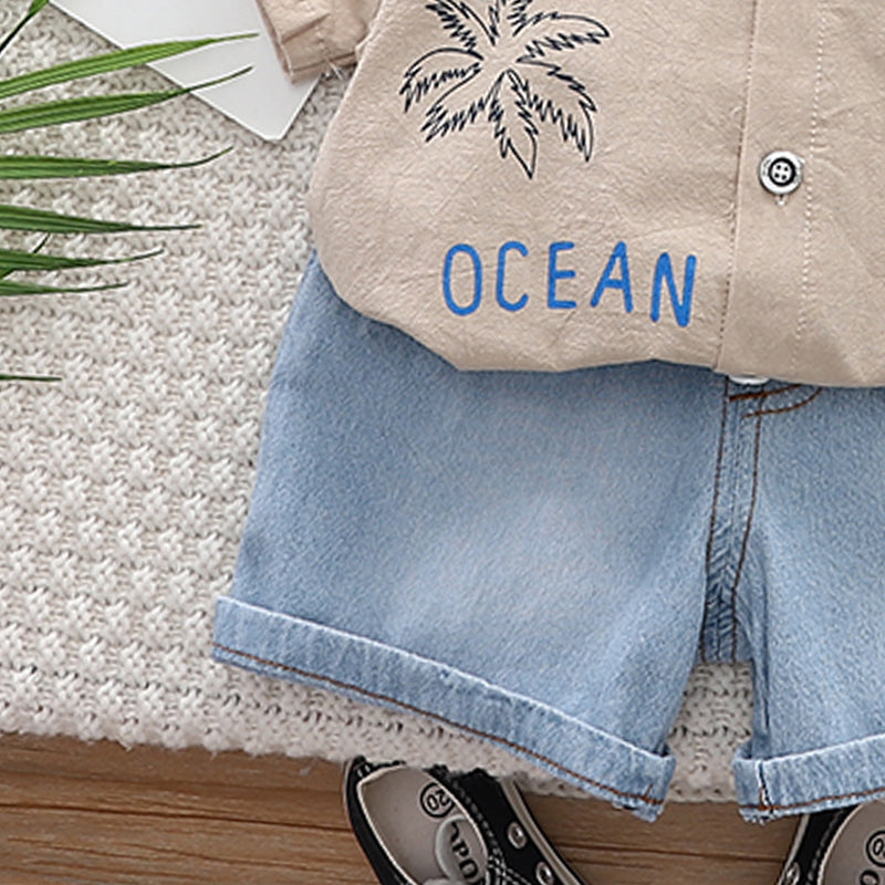 Printed Shirt and Shorts Set
