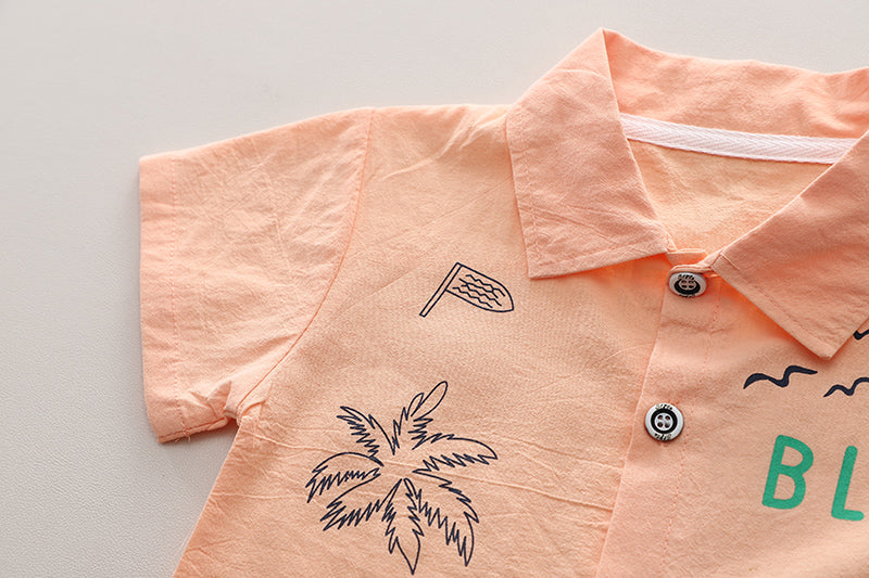 Printed Shirt and Shorts Set