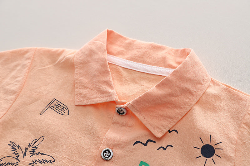 Printed Shirt and Shorts Set