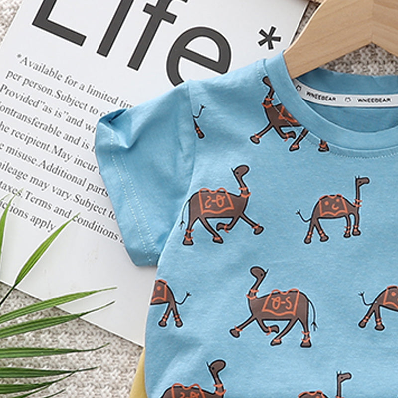 Printed T-shirt and Shorts Set