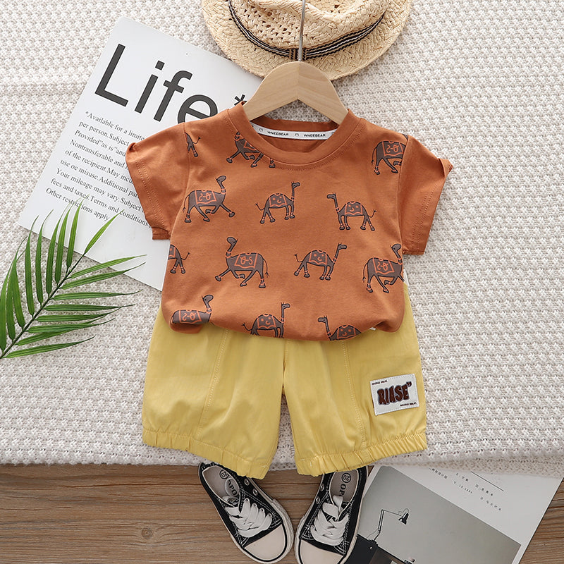 Printed T-shirt and Shorts Set