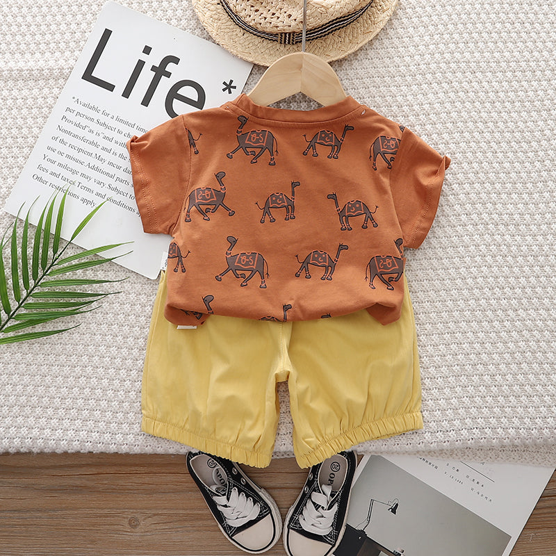 Printed T-shirt and Shorts Set
