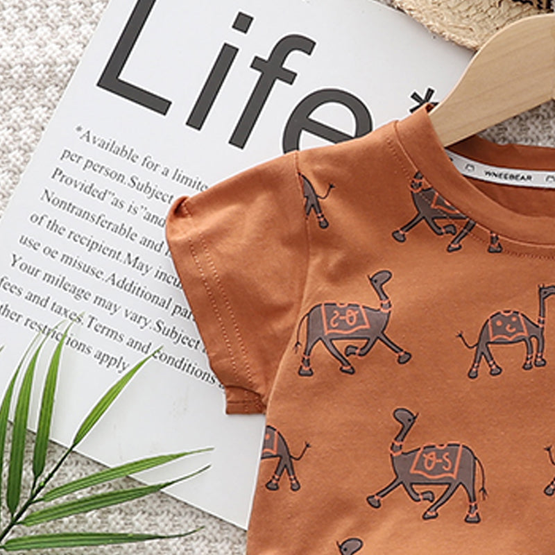 Printed T-shirt and Shorts Set