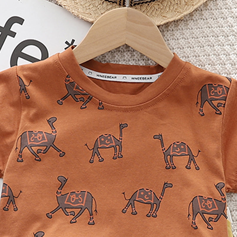 Printed T-shirt and Shorts Set