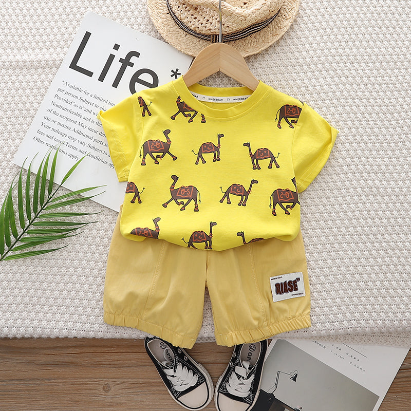Printed T-shirt and Shorts Set
