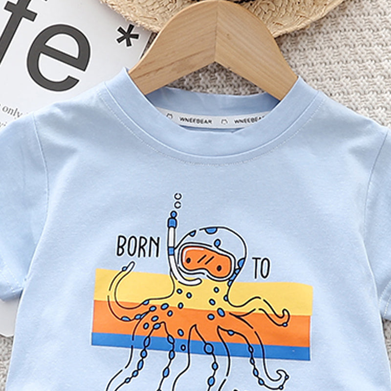 Printed T-shirt and Shorts Set