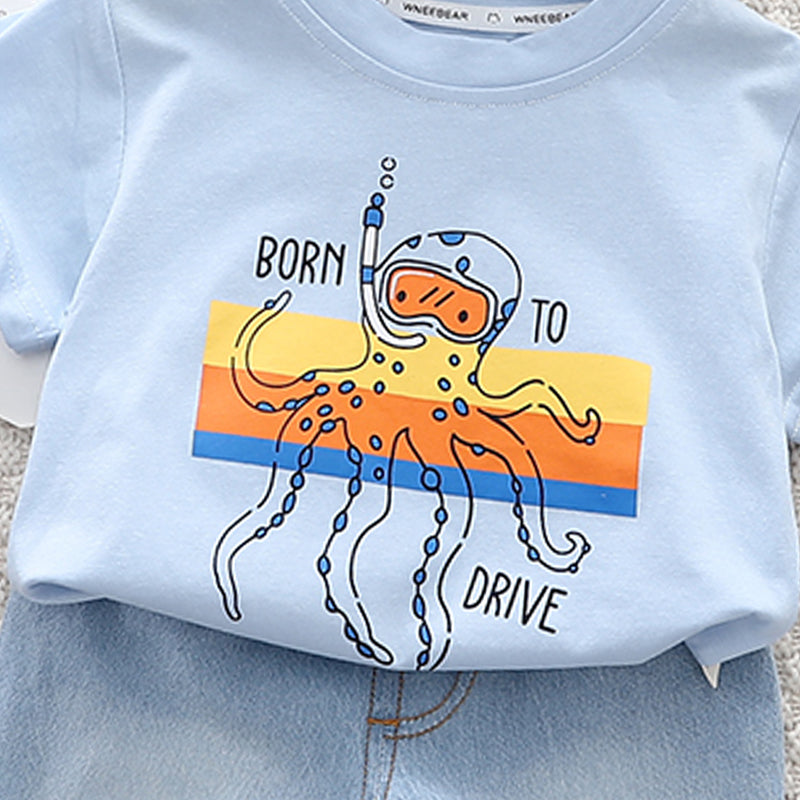Printed T-shirt and Shorts Set