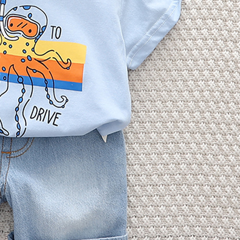 Printed T-shirt and Shorts Set