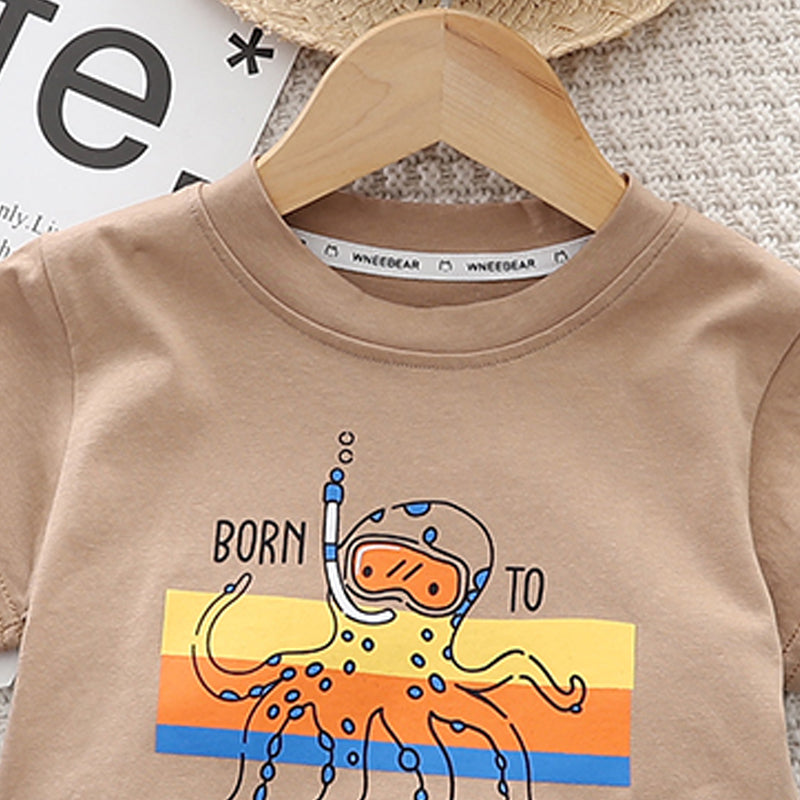 Printed T-shirt and Shorts Set