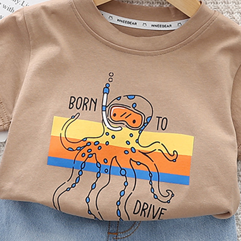 Printed T-shirt and Shorts Set