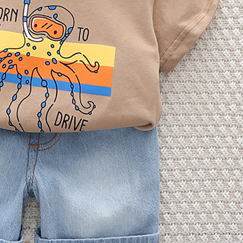 Printed T-shirt and Shorts Set