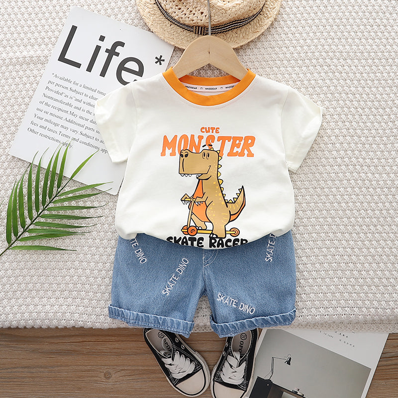 Printed T-shirt and Shorts Set