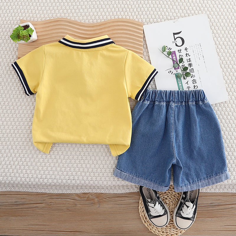 Striped T-shirt and Shorts Set