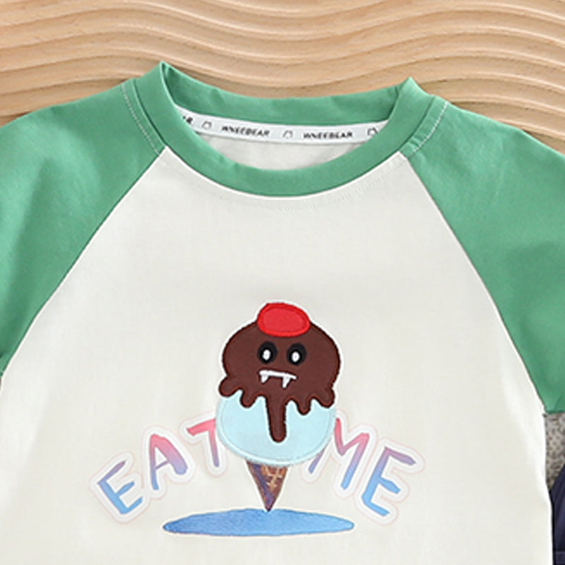 Boys Printed Round Neck T-shirt with Shorts