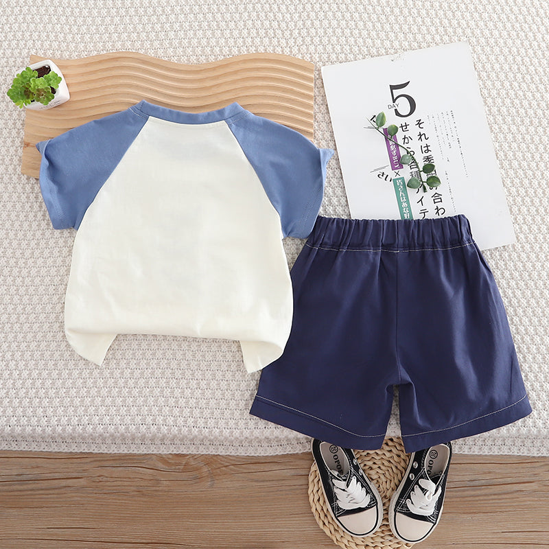 Boys Printed Short Sleeves T-shirt With Shorts