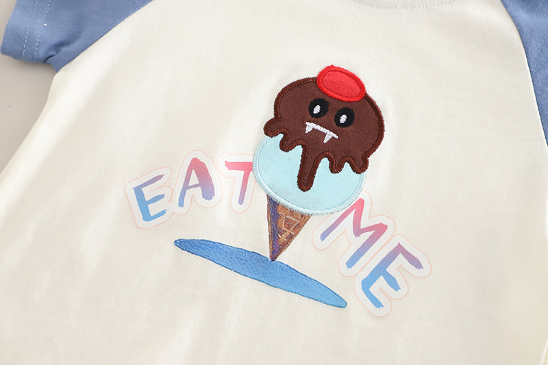 Boys Printed Short Sleeves T-shirt With Shorts