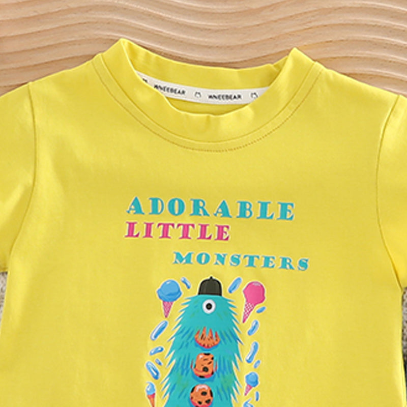 Boys Printed Short Sleeves T-shirt With Shorts