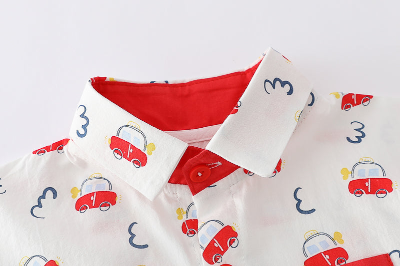 Boys Conversational Printed Shirt & Shorts