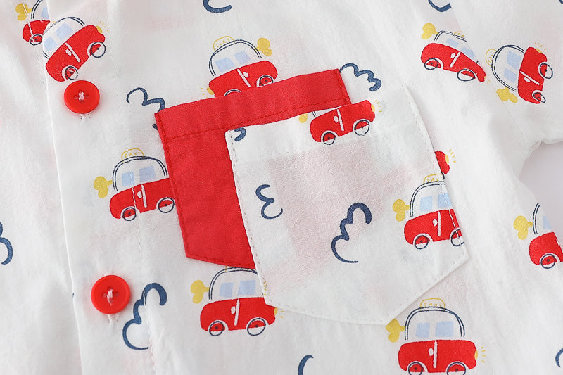 Boys Conversational Printed Shirt & Shorts