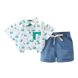 Boys Printed Shirt With Shorts