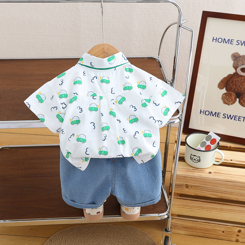 Boys Printed Shirt With Shorts