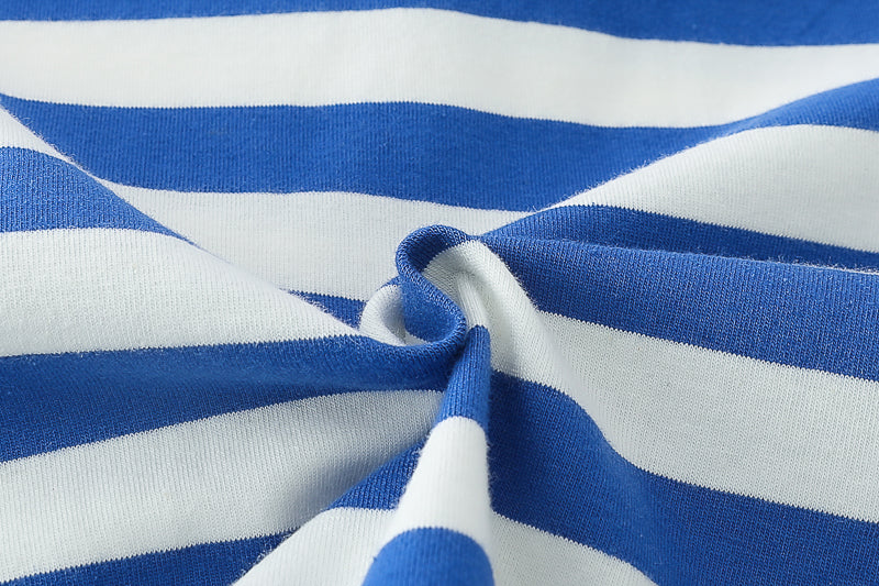 Boys Striped Round Neck T-shirt With Shorts
