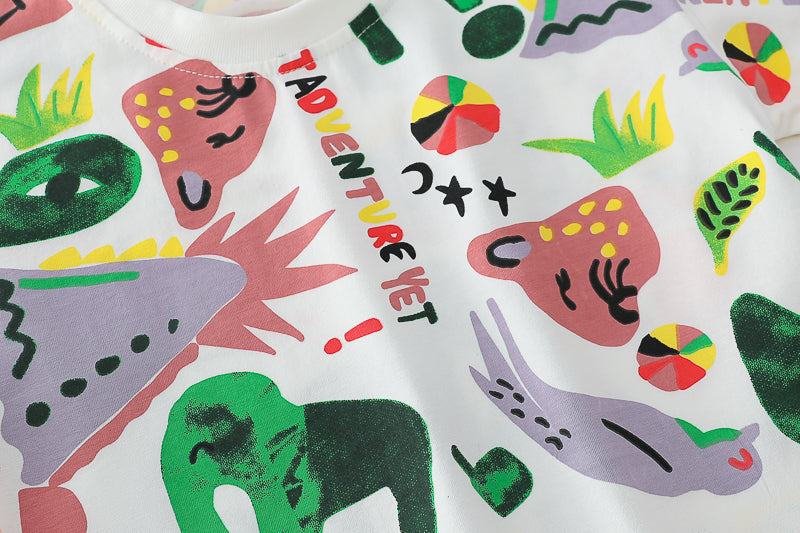 Boys Printed T-shirt With Shorts