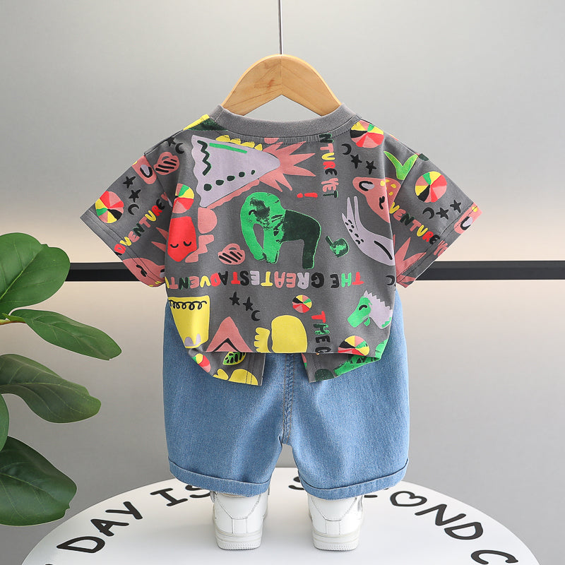 Boys Printed T-shirt With Short
