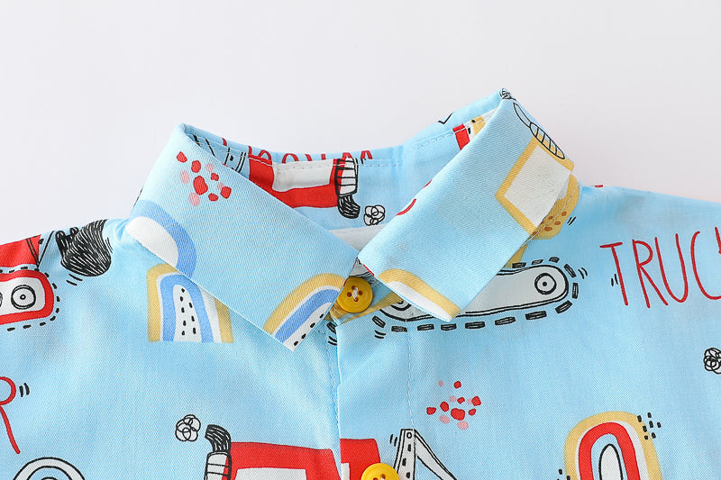 Boys Printed Shirt With Shorts