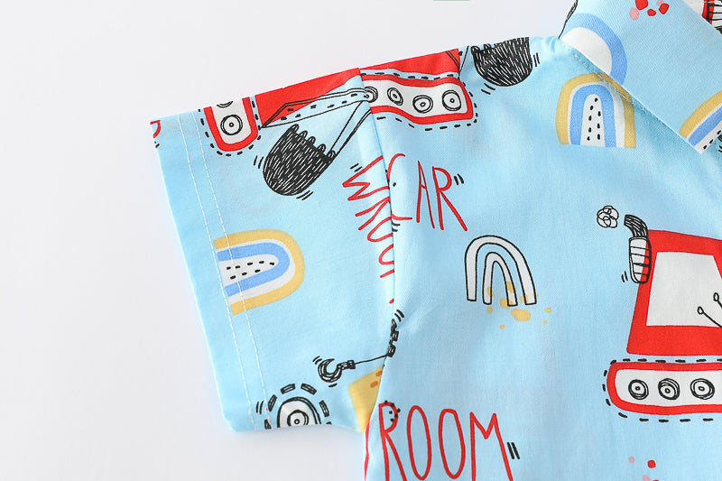 Boys Printed Shirt With Shorts