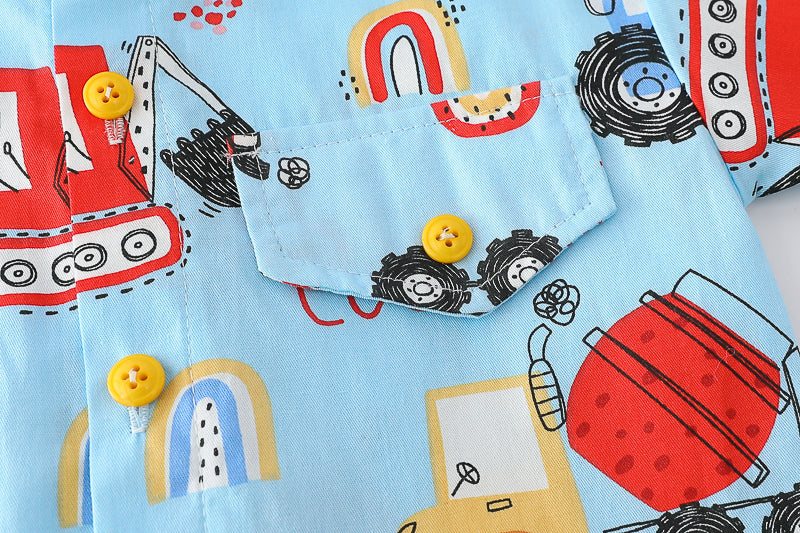 Boys Printed Shirt With Shorts